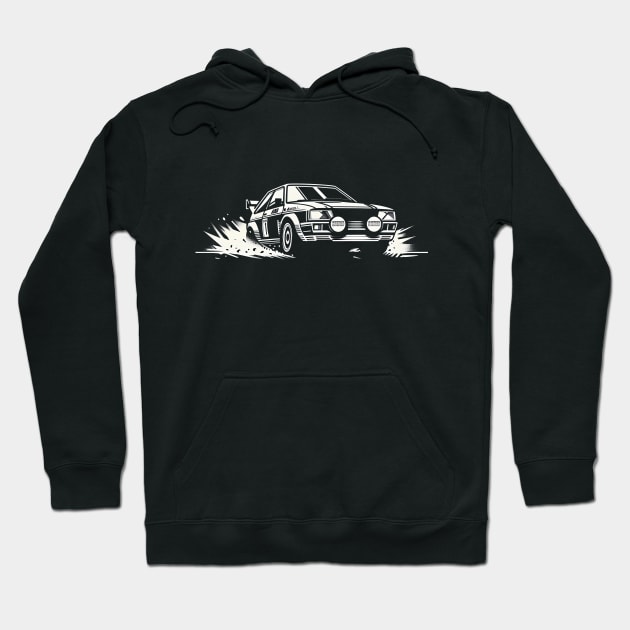 Audi Quattro Rally Car Hoodie by TaevasDesign